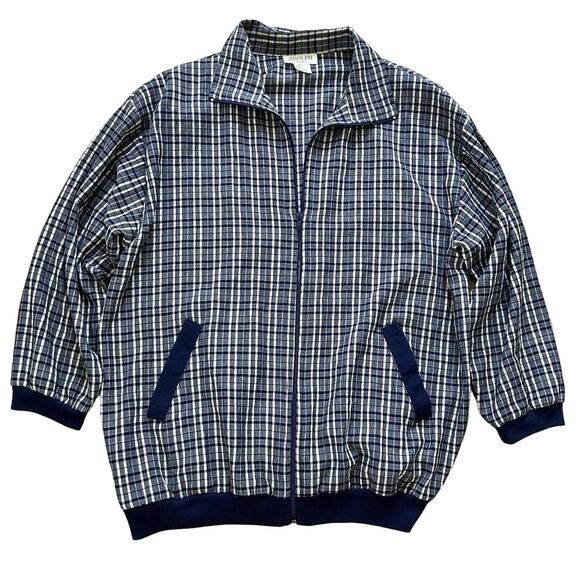 Vintage Adolfo Sport Jacket Lightweight Golf Plaid Women XL - Picture 8 of 8